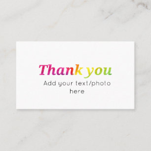 Carte De Visite simple minimal ajoutez votre texte photo merci eau