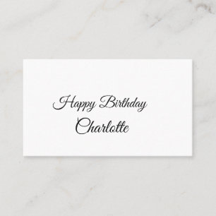 Carte De Visite SIMPLE MINIMAL.CUTIE AJOUTER NOM BÉBÉ joyeux anniv