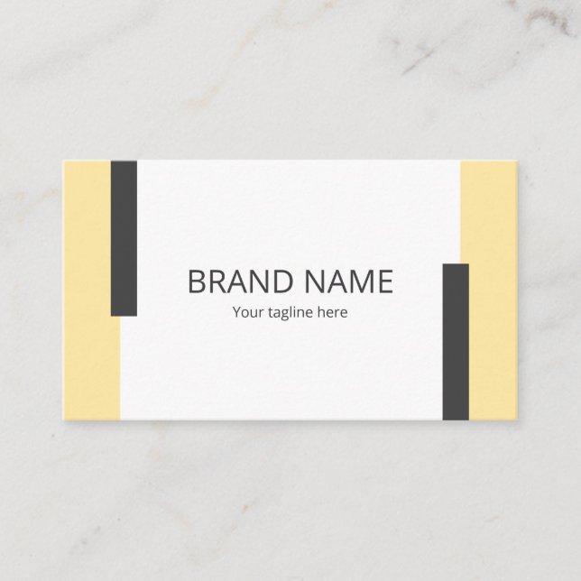 Carte De Visite Simple Minimal Modern Yellow Black Line Frame (Devant)