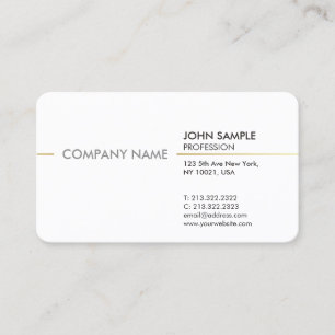 Carte De Visite Simple minimal moderne professionnel élégant blanc