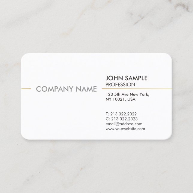 Carte De Visite Simple minimal moderne professionnel élégant blanc (Devant)