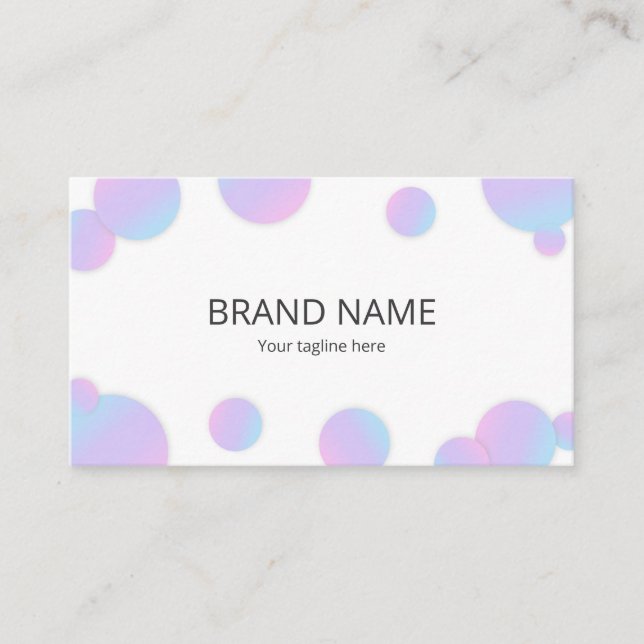 Carte De Visite Simple Minimal Pink Blue Purple Gradient Dot Frame (Devant)