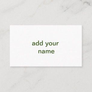 Carte De Visite Simple minimal vert ajoutez votre texte nom photo