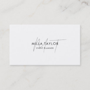 Carte De Visite Simple Minimalist Modern Monogram Feminine Logo