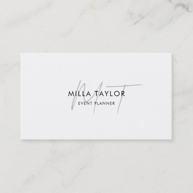 Carte De Visite Simple Minimalist Modern Monogram Feminine Logo (Devant)