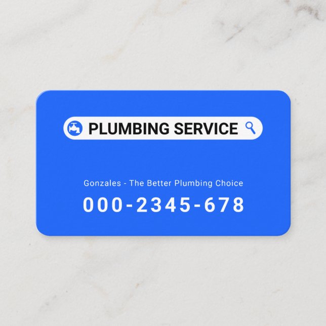 Carte De Visite Simple Minimalist Searching Plumber Service (Devant)