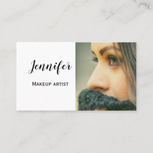 Carte De Visite simple minimaliste ajoutez votre photo coiffeur te