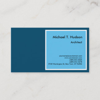 Carte De Visite Simple minimaliste Architecte simple ciel et bleu