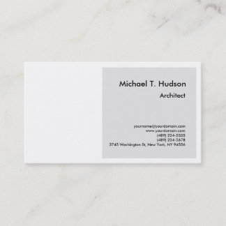 Carte De Visite Simple minimaliste Architecte simple gris blanc