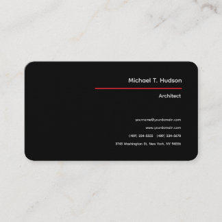 Carte De Visite Simple minimaliste Architecte simple Linge Noir