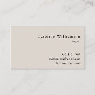 Carte De Visite Simple minimaliste Basic Black Cream Professional