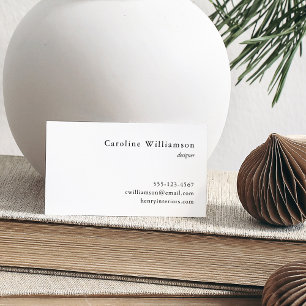 Carte De Visite Simple Minimaliste Basique Noir Blanc Professionne