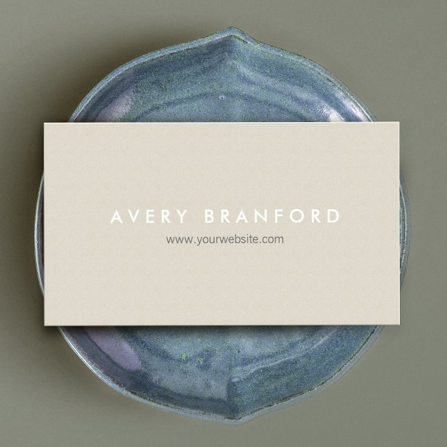 Carte De Visite Simple minimaliste Beige moderne élégant (Créateur téléchargé)