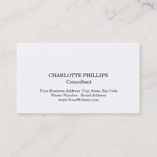 Carte De Visite Simple minimaliste blanc professionnel