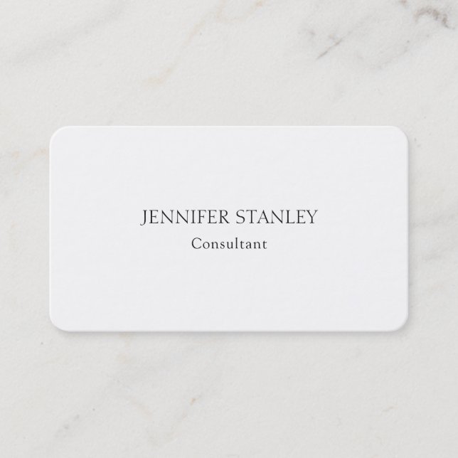 Carte De Visite Simple minimaliste blanc professionnel élégant (Devant)