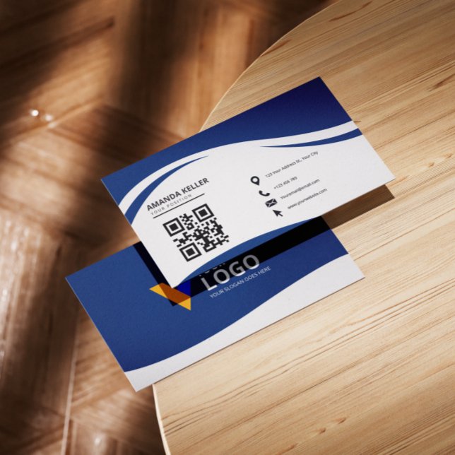 Carte De Visite Simple minimaliste bleu (Créateur téléchargé)