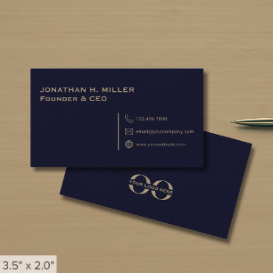 Carte De Visite Simple minimaliste bleu marine