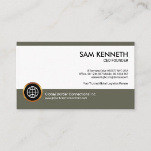 Carte De Visite Simple minimaliste Gray Box Entrepreneur PDG