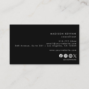 Carte De Visite Simple Minimaliste Noir
