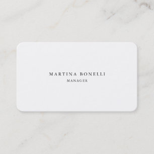 Carte De Visite Simple minimaliste Noir & Blanc Professionnel simp