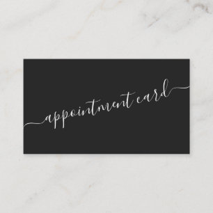 Carte De Visite Simple minimaliste Noir Blanc Script Rendez-vous