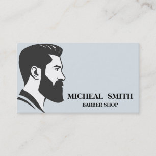Carte De Visite Simple minimaliste noir et blanc Barber Shop