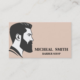 Carte De Visite Simple minimaliste noir et blanc Barber Shop