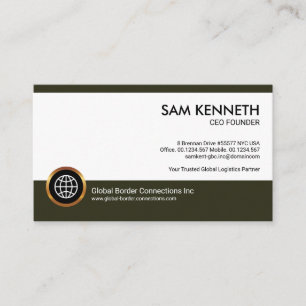 Carte De Visite Simple minimaliste PDG Entrepreneur de boîte Brow