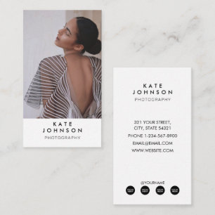 Carte De Visite Simple minimaliste photo pleine photo simple