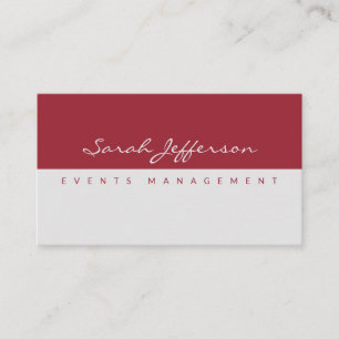 Carte De Visite Simple minimaliste professionnel Gris rouge profon