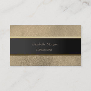Carte De Visite Simple Minimaliste, Rayure Aspect Cuir