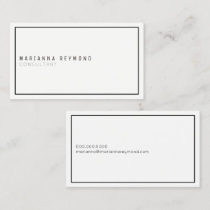 Carte De Visite simple minimaliste simple blanc consultant élégant