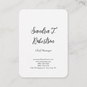 Carte De Visite Simple minimaliste simple et tendance noir & blanc