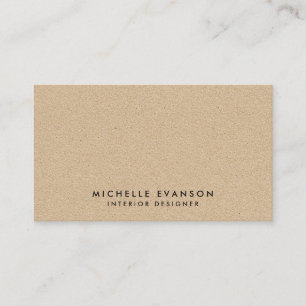 Carte De Visite Simple minimaliste Tan Kraft look rustique