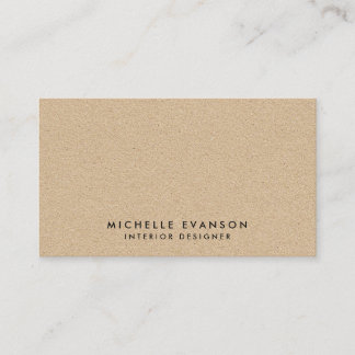 Carte De Visite Simple minimaliste Tan Kraft look rustique