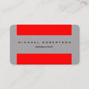 Carte De Visite Simple minimaliste unique Gris spécial rouge