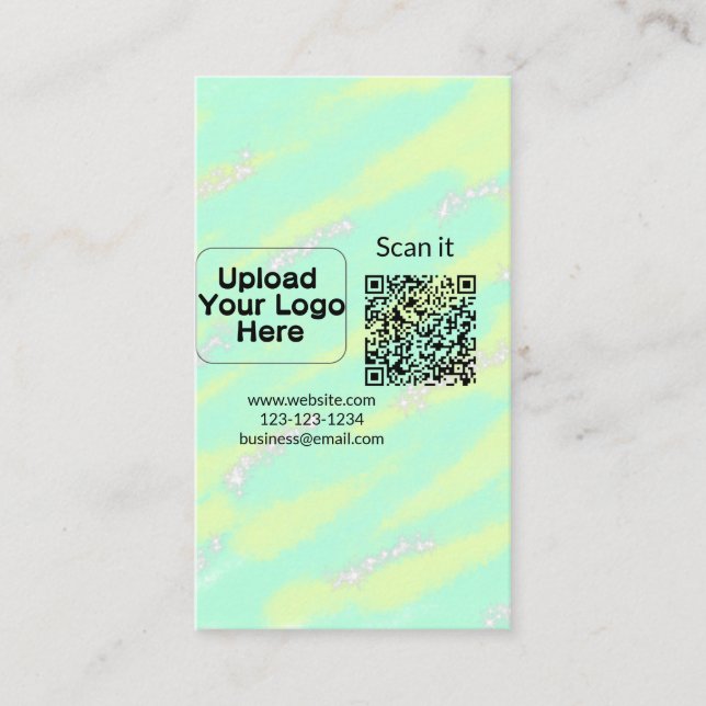 Carte De Visite Simple minimum q r code ajouter logo code d'analys (Devant)