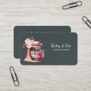 Carte De Visite Simple Mixeur Fleur Cake Boulangerie 