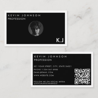 Carte De Visite Simple Modern Minimal Professional Photo QR code