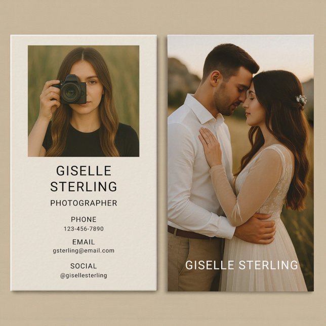 Carte De Visite Simple Modern Photographer Photo (Créateur téléchargé)
