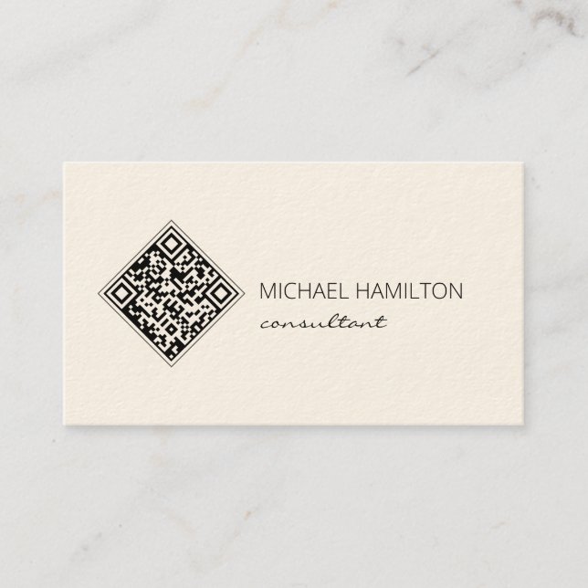 Carte de visite simple moderne avec QR Code (Devant)