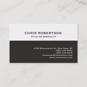 Carte de visite simple moderne beige foncé blanc