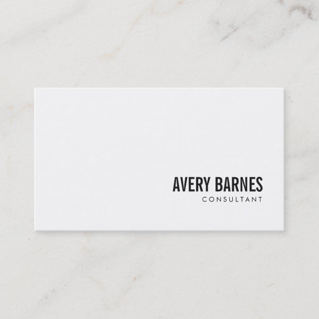 Carte De Visite Simple moderne blanc professionnel (Devant)