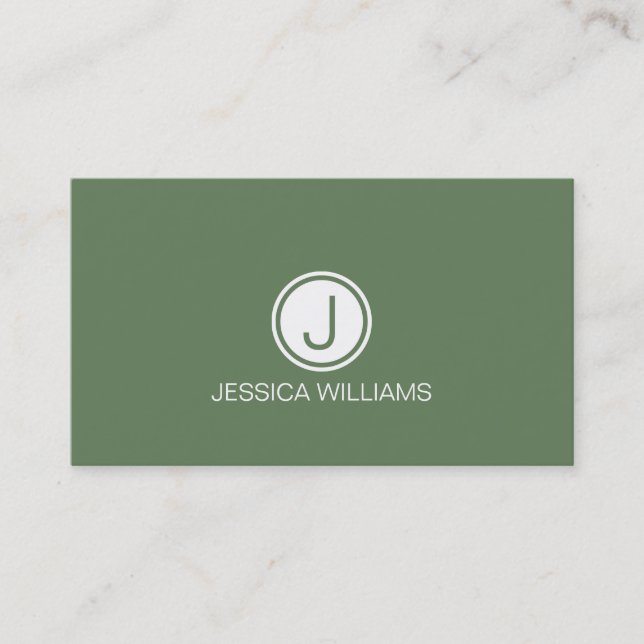 Carte De Visite Simple moderne blanc & Sage-Green SEO SpecialisT (Devant)