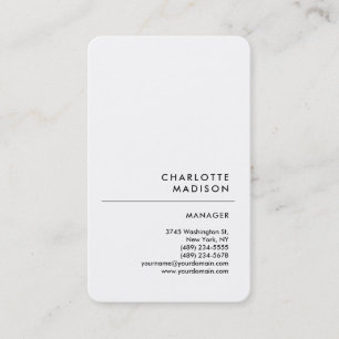 Carte De Visite Simple moderne blanc tendance minimaliste plat