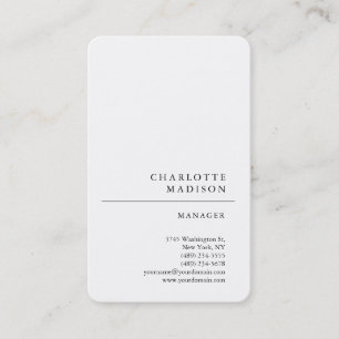 Carte De Visite Simple moderne blanc tendance minimaliste plat