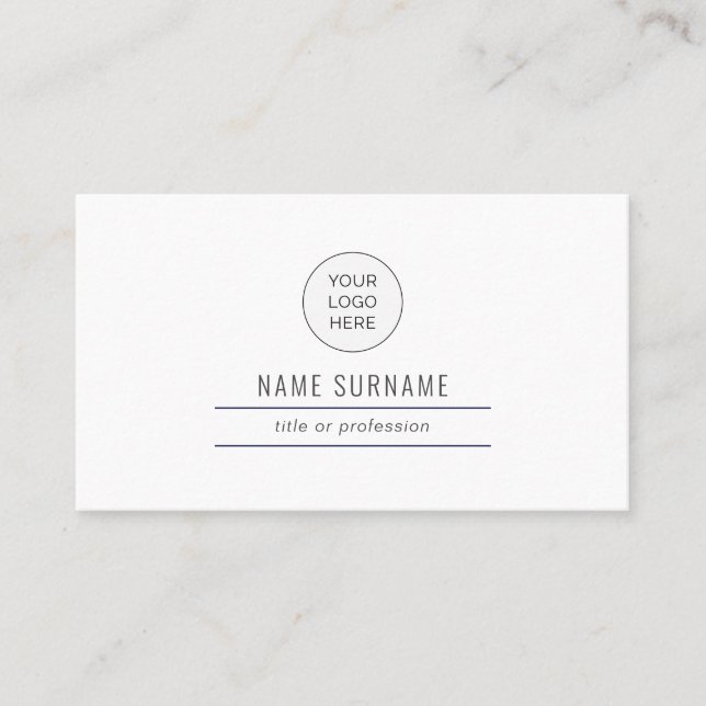 Carte de visite simple moderne bleu marine (Devant)