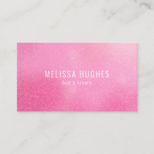 Carte De Visite Simple Moderne Candy Rose Pailleté