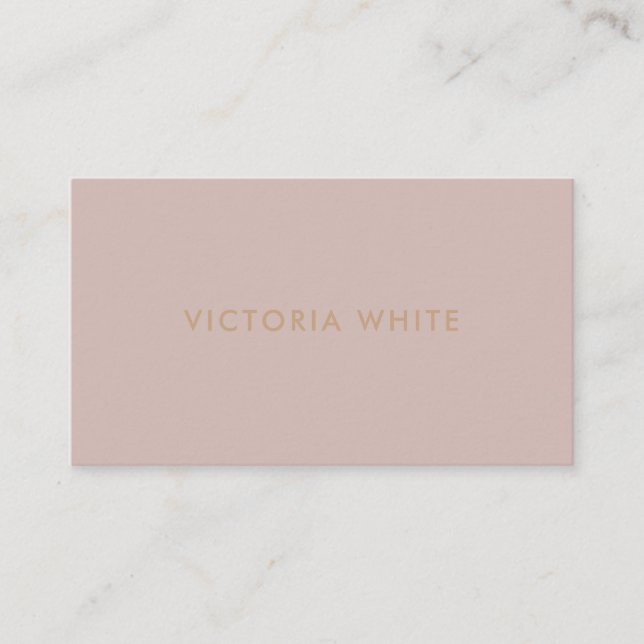 Carte De Visite Simple Moderne Chic Unique Taupe Blush (Devant)