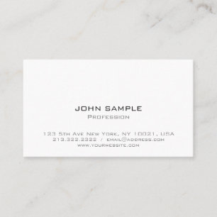 Carte De Visite Simple moderne élégant professionnel blanc
